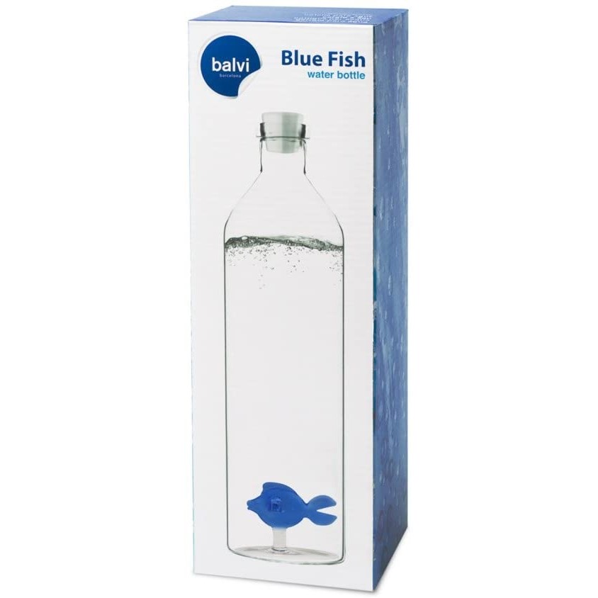Acquista online Borosilicate glass water bottle Blue Fish L. 1,2 Balvi